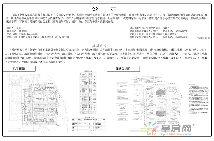 11栋住宅楼548户！颍河雅苑项目规划方案今日公示