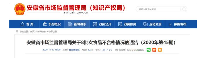 安徽抽检8批次食品不合格，涉及以下酒类和食品！