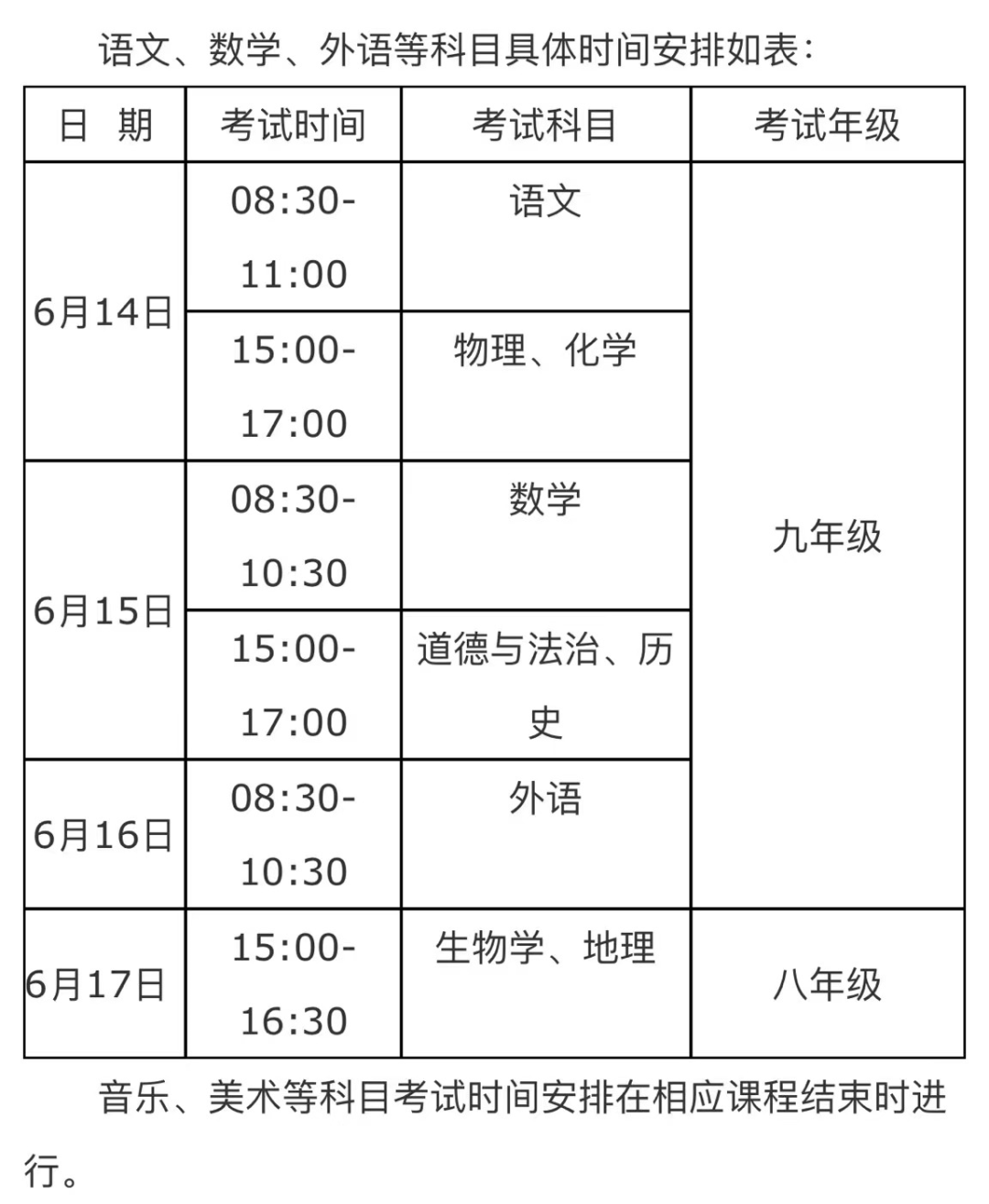安徽省2022年初中学业水平考试时间定了