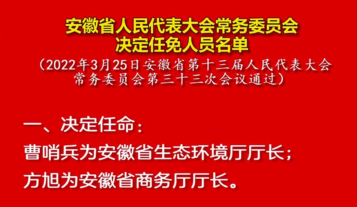 安徽省人民代表大会常务委员会任免人员名单
