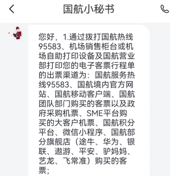 郁闷！“飞猪国航旗舰店”买的机票，咋不能直接打印行程单？